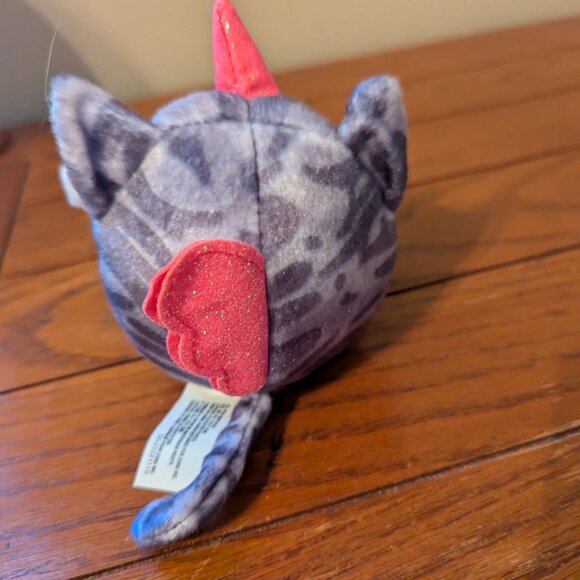 Zuru Rainbocorns Gray Tabby Cat Unicorn 4" Mini Plush Stuffed Animal Fish Tummy - Picture 6 of 11